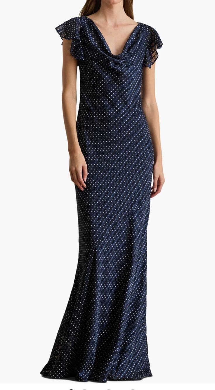 Lauren Ralph Lauren Lusita Burnout Cowl Neck Gown size 6 (New)